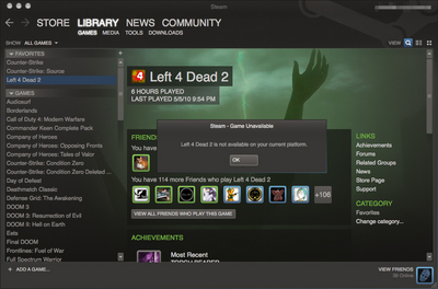 Mac版Steam で Left 4 Dead 2