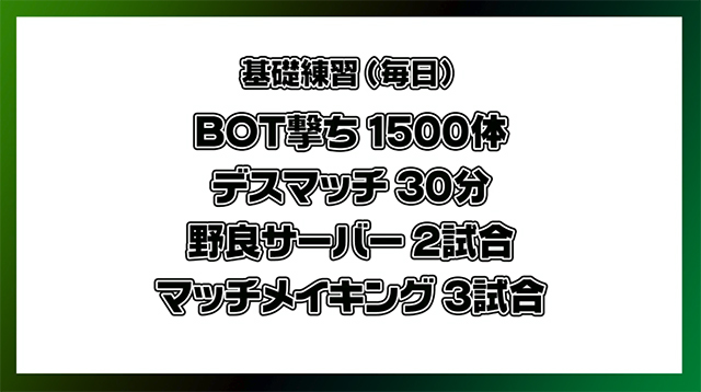 noppo氏が組んだ練習メニュー