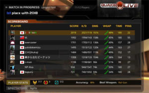 日本 QUAKE LIVE プレーヤー達による謹賀新年 2018 Frags