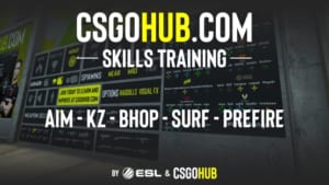 プロゲーマーの照準をワンタッチで使用可能、Bot撃ち、バニホ、プリファイアなど多彩なトレーニングが可能な「CSGOHUB.com Skills Training Map」