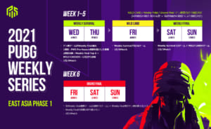 日本代表7チーム出場、『PUBG Weekly Series : EAST ASIA Phase1』が2021年4月14日(水)～5月23日(日)に開催