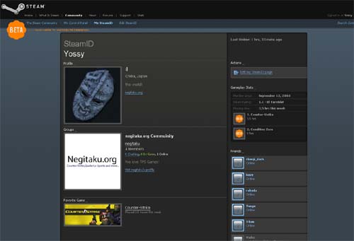 Steam Community プロフィールページ