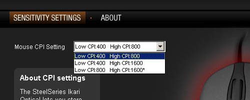 SteelSeries Ikari Optical CPI設定