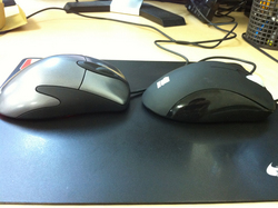 ZOWIE EC1 Black と Microsoft IntelliMouse Explorer 3.0 (左側面)