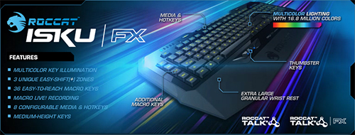 ROCCAT Isku FX Multicolor Gaming Keyboard