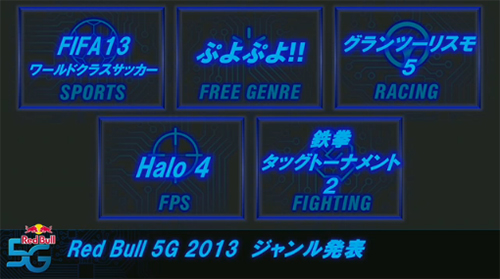 『Red Bull 5G 2013』公式ゲームタイトル